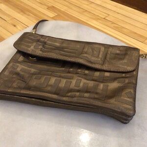 Elegant Metallic Embossed Shoulder Bag